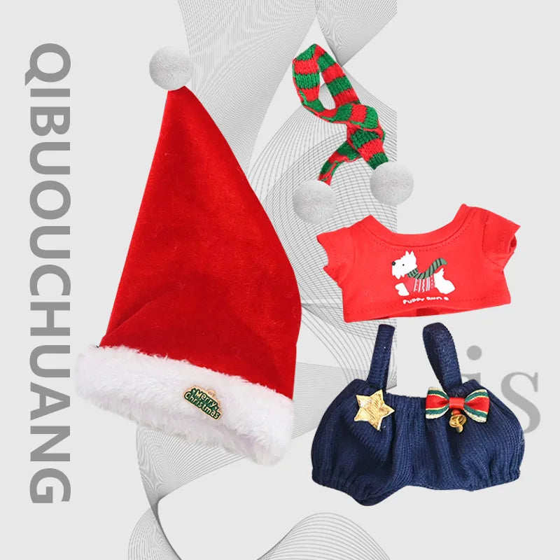 Labubu Doll Clothes - Plush Winter Christmas Costume Set, Trendy Cool Christmas Outfit (Clothing Only, No Dolls)