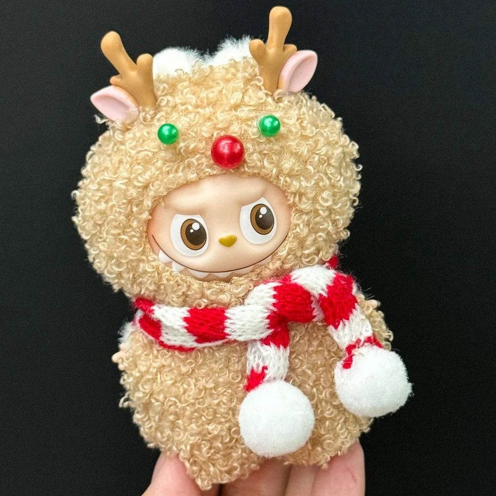 For Mini Labubu 4.0 Pin for Love Clothes Christmas skirt cloak For Labubu V4 Christmas Outfit Clothing Accessories