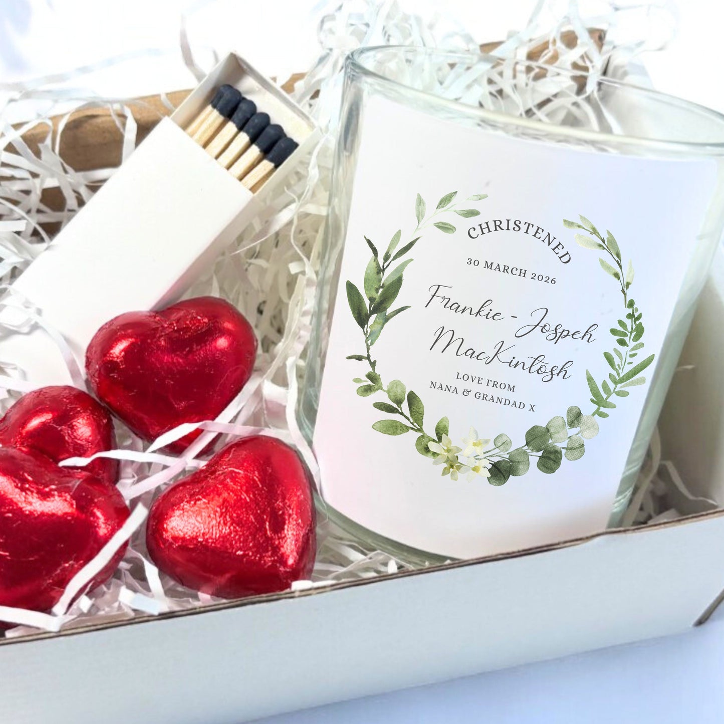 Personalised Christening Day Candle Gift Set | Personalized Christening Baptism Hamper christmas special