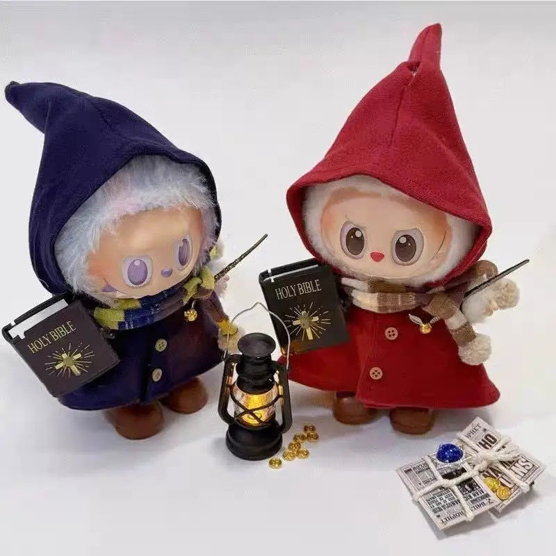 Harry Potter Series Labubu V1V2V3 Cute Cloak Clothes Magic Book Miniature Props Labubu Halloween Clothes Christmas Clothes
