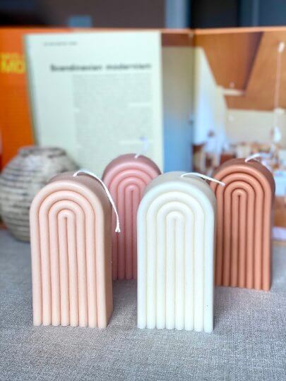 Rainbow Arch Candle – Handcrafted Soy Wax Artistry for a Colorful Touch
